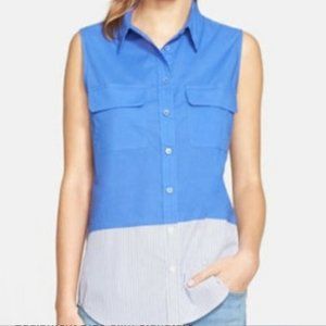 Equipment femme signature sleeveless top blue XS